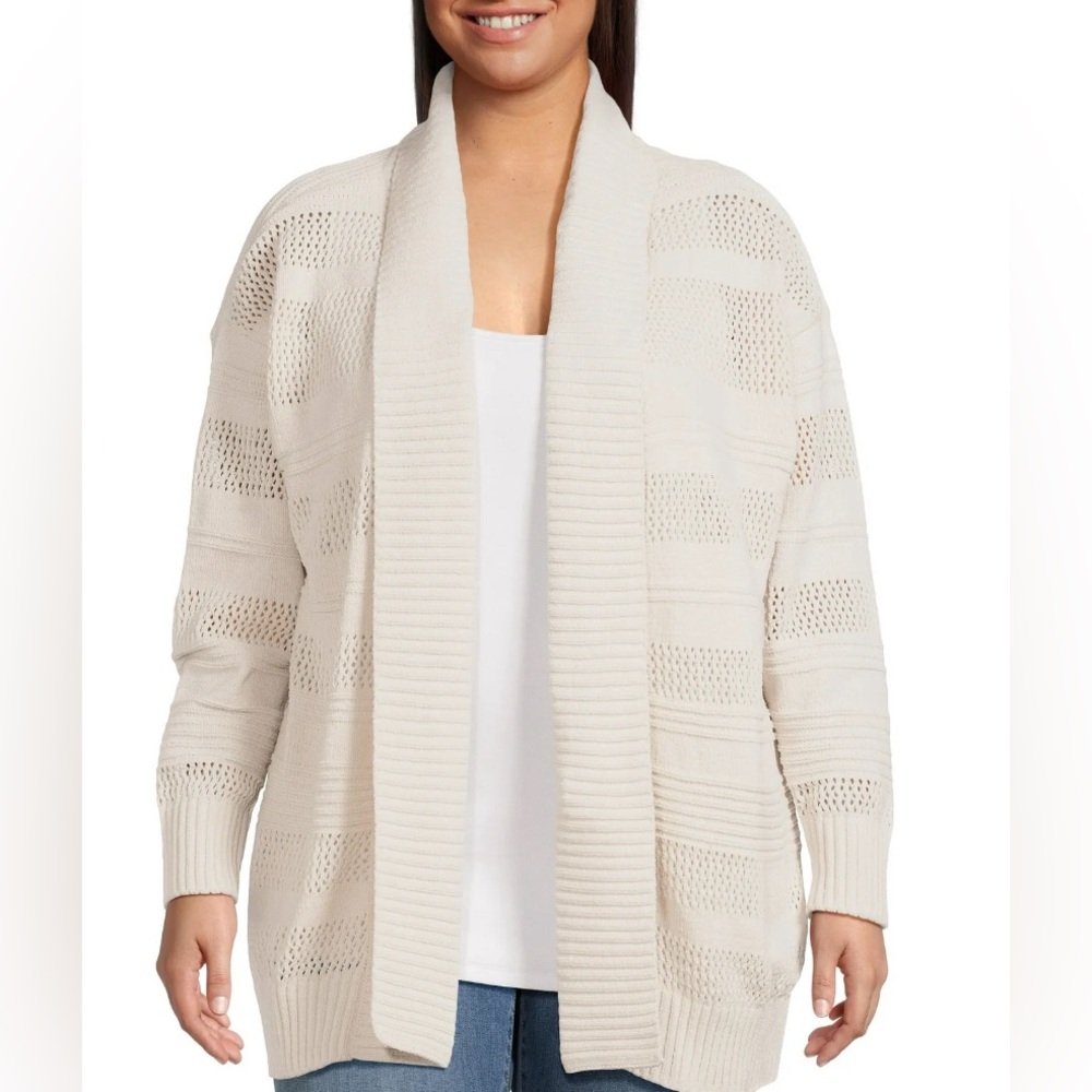 Terra & Sky Plus Size Chenille Shawl Cardigan Sweater Mid-weight Sz: 3X NWT